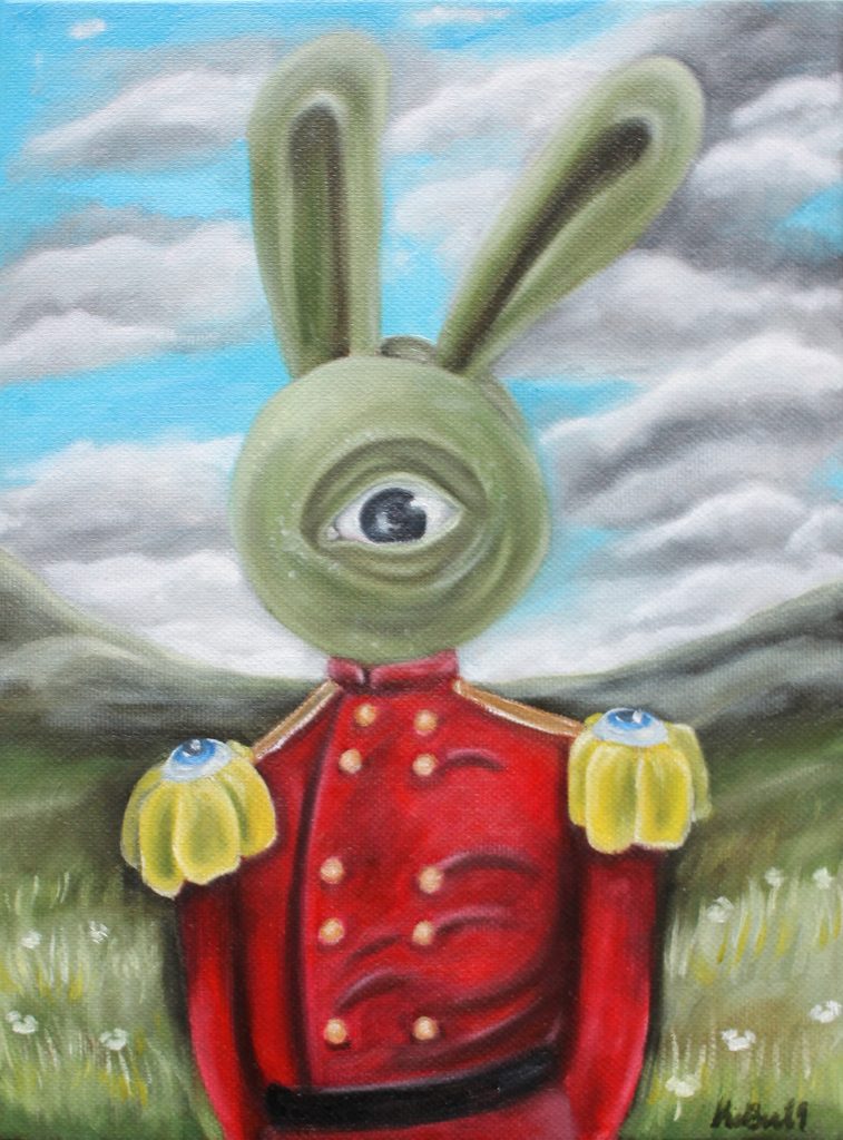 General Bunny Succulent, olie på lærred, 18x24 cm